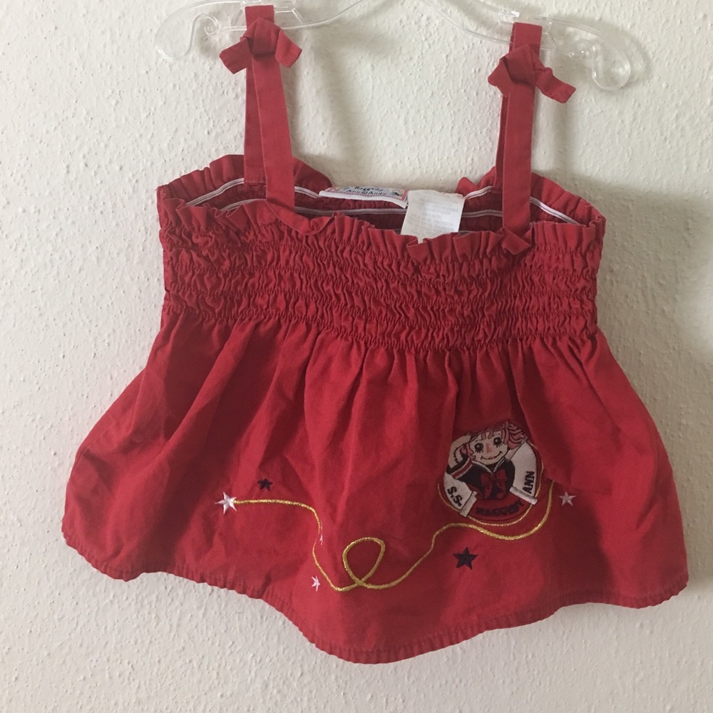 Vintage Red Raggedy Ann Half Top